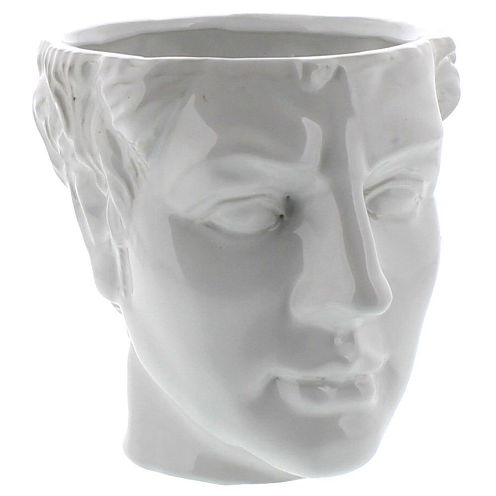 HomArt Apollo Ceramic Head Cachepot - White - Set of 4-2