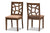 Baxton Studio Abilene Mid-Century Light Brown Fabric Upholstered and Walnut Brown Finished Dining Chair (Set of 2)