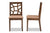 Baxton Studio Abilene Mid-Century Light Brown Fabric Upholstered and Walnut Brown Finished Dining Chair (Set of 2)