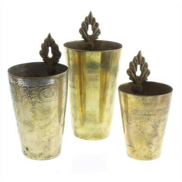 HomArt Hanging Brass Lassi Cup - Set of 6-4