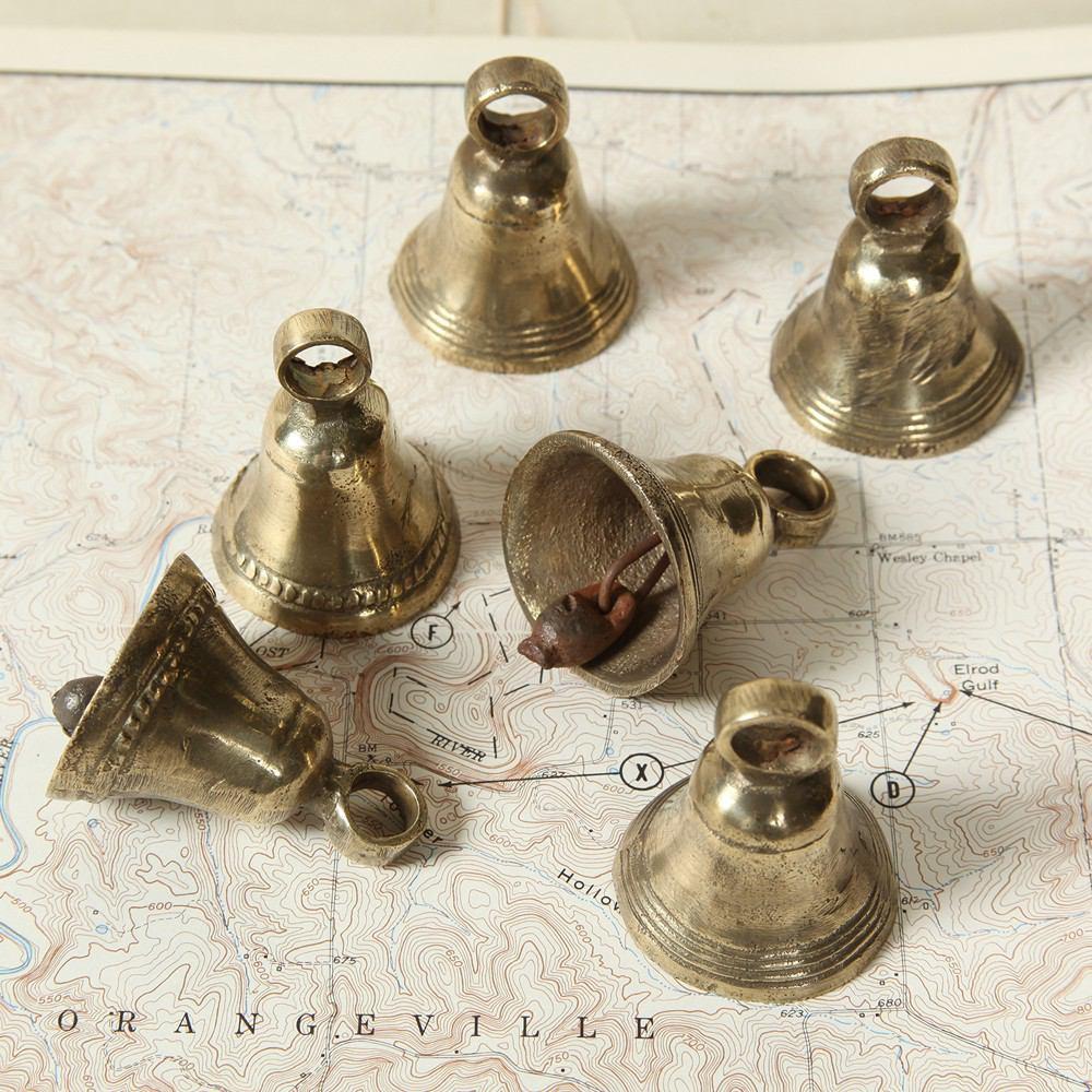 HomArt Brass Bells - Assorted - Set of 6 - Feature Image | Modishstore | Home Accents