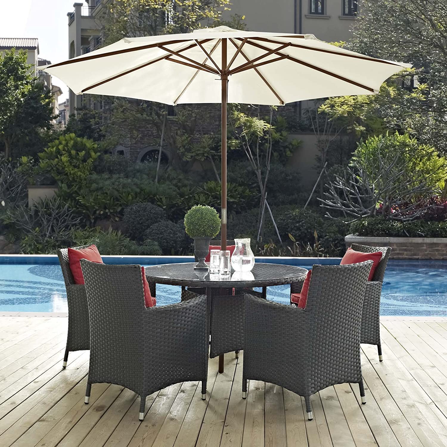 Modway Sojourn 7 Piece Outdoor Patio Sunbrella Dining Set - EEI-2246 | Outdoor Dining Set | Modishstore