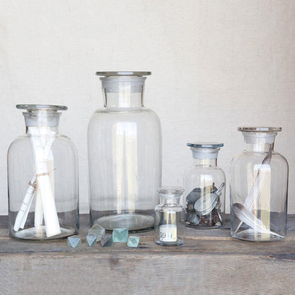 HomArt Pharmacy Jar with Stopper - Clear | Modishstore | Jars & Canisters