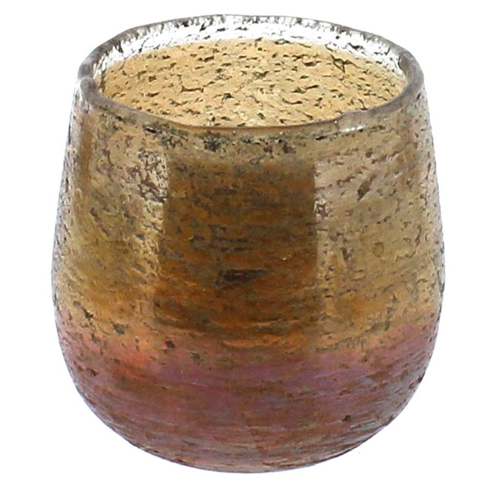 HomArt Sunrise Glass Luster Hurricane - Gold & Orange - Set of 6-2