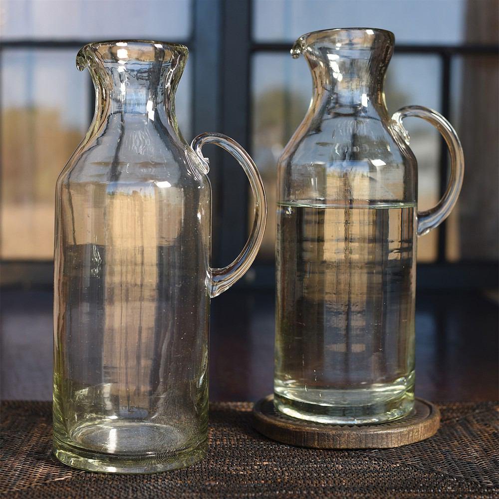 HomArt Cantina Recycled Glass Carafe - Set of 2 | Modishstore | Drinkware