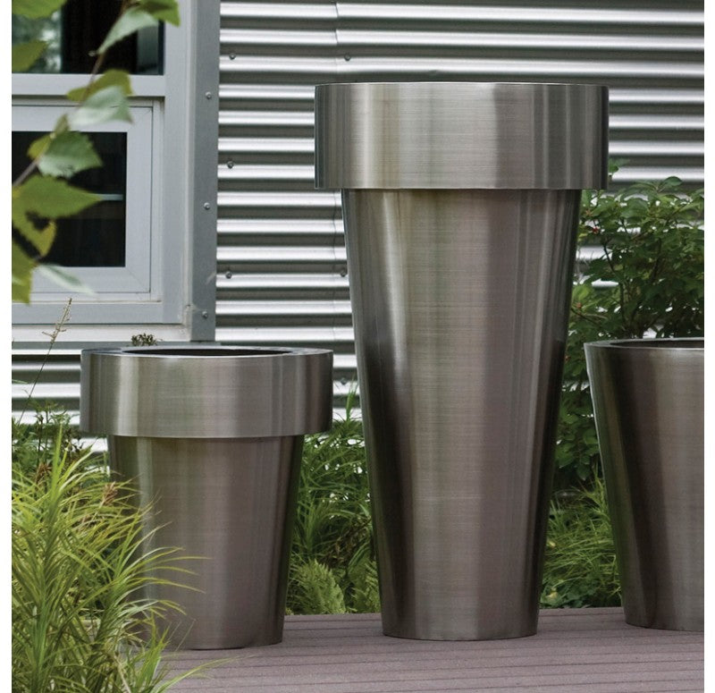 Stainless Steel Flower Pot Planter -Gold Leaf Design Group | Outdoor Planters, Troughs & Cachepots | Modishstore-2