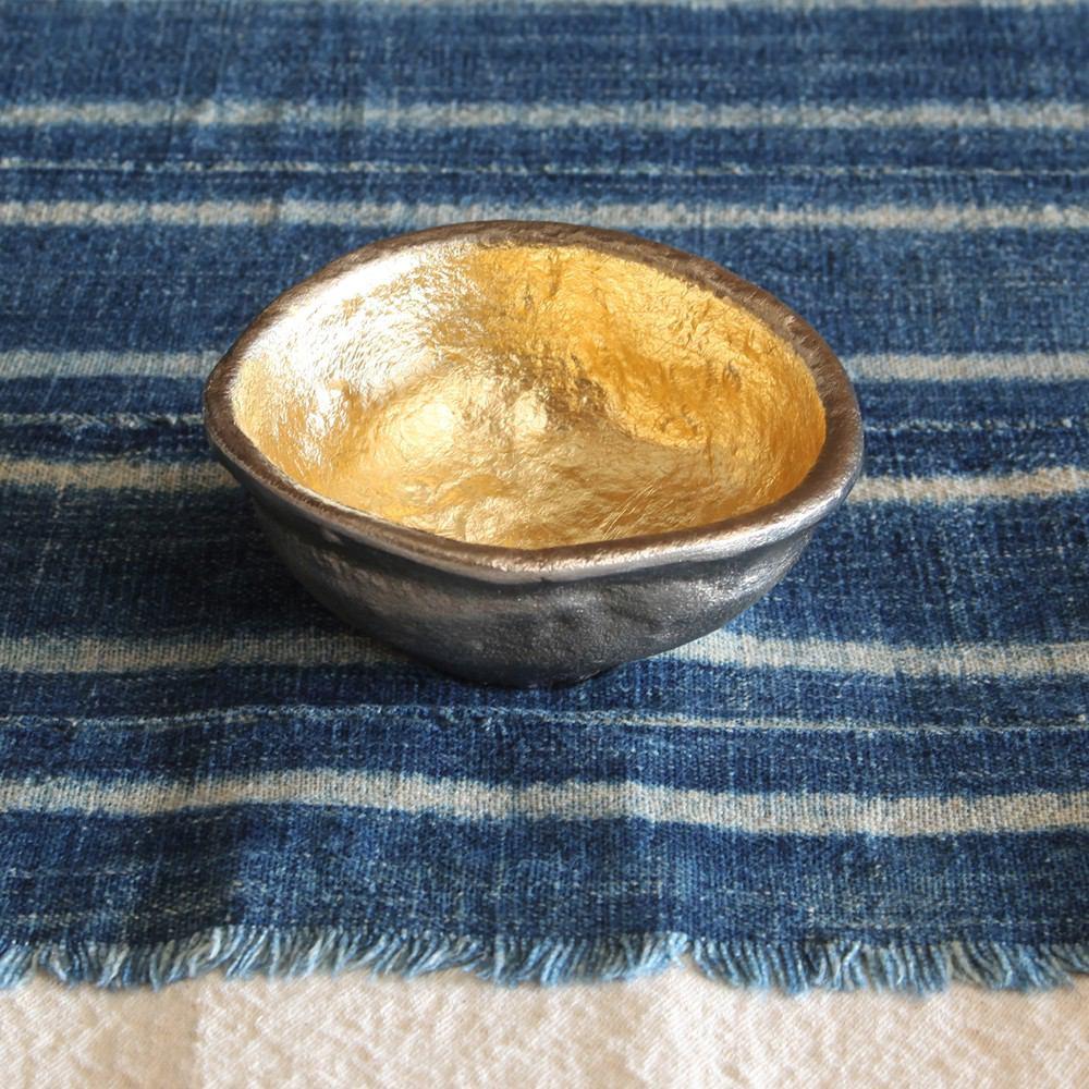 HomArt Strada Organic Cast Metal Bowl - Alum OUT - Gold IN - Set of 4-5