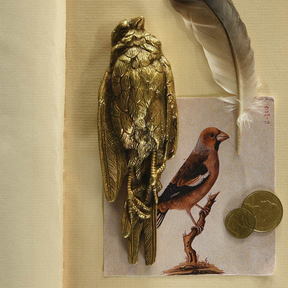 HomArt Still Bird Brass Paperweight - Antique Brass - Feature Image | Modishstore | Office Accessories