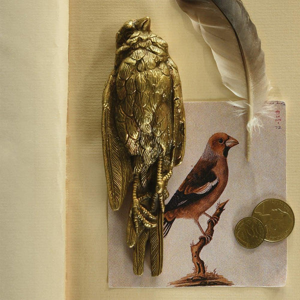 HomArt Still Bird Brass Paperweight - Antique Brass - Feature Image | Modishstore | Office Accessories