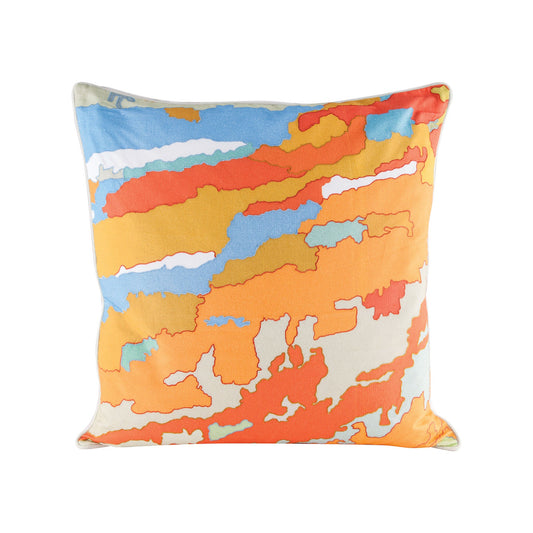 Dimond Home Orange Topography Pillow With Goose Down Insert | Modishstore | Pillows