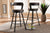 Baxton Studio Arcene Rustic and Industrial Antique Grey Fabric Swivel Bar Stool Set of 2 | Modishstore | Bar Furniture