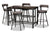 baxton studio arcene rustic and industrial antique grey fabric upholstered 5 piece pub set | Modish Furniture Store-2