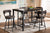 Baxton Studio Arcene Rustic and Industrial Antique Grey Fabric Upholstered 5-Piece Pub Set | Modishstore | Bar Furniture