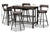 baxton studio arcene rustic and industrial antique grey fabric upholstered 5 piece pub set | Modish Furniture Store-6
