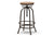 baxton studio aline vintage rustic industrial style wood and rust finished steel adjustable swivel bar stool | Modish Furniture Store-2