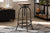 Baxton Studio Aline Vintage Rustic Industrial Style Wood and Rust-Finished Steel Adjustable Swivel Bar Stool | Modishstore | Bar Stools