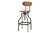 baxton studio varek vintage rustic industrial style wood and rust finished steel adjustable swivel bar stool | Modish Furniture Store-2