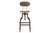 baxton studio varek vintage rustic industrial style wood and rust finished steel adjustable swivel bar stool | Modish Furniture Store-3
