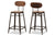 baxton studio varek vintage rustic industrial style bamboo and rust finished steel stackable bar stool set | Modish Furniture Store-2