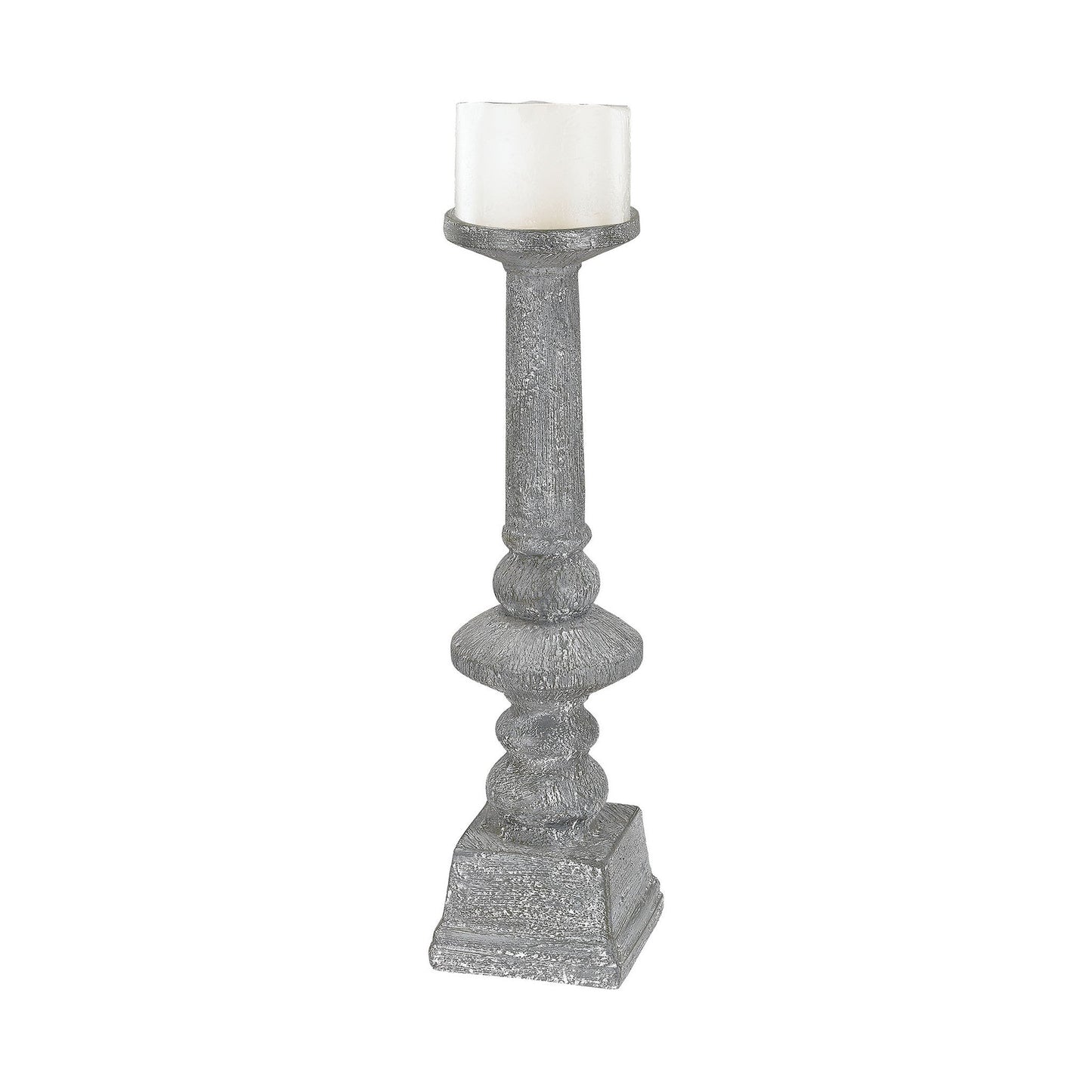 Sterling Industries Floor Standing Grey Washed Candle Holder-2