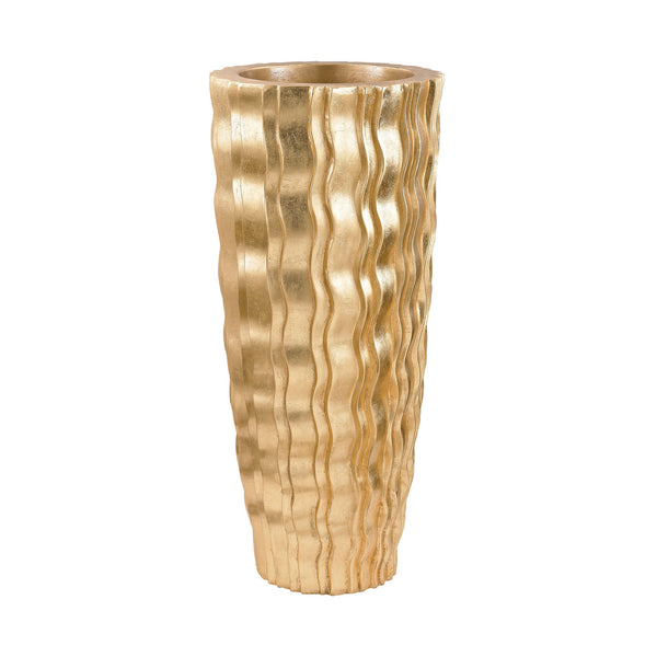 Dimond Home Gold Wave Vessel | Modishstore | Planters, Troughs & Cachepots