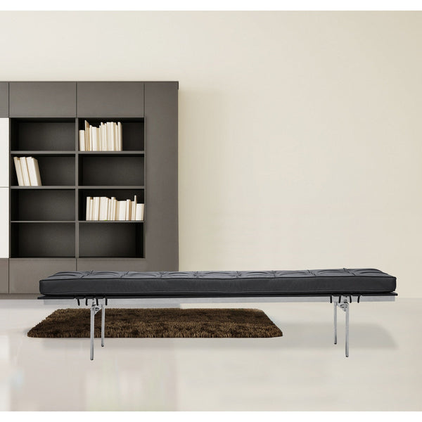Fine Mod Imports Pika 3 Seater Bench In Genuine Leather | Stools & Benches | Modishstore