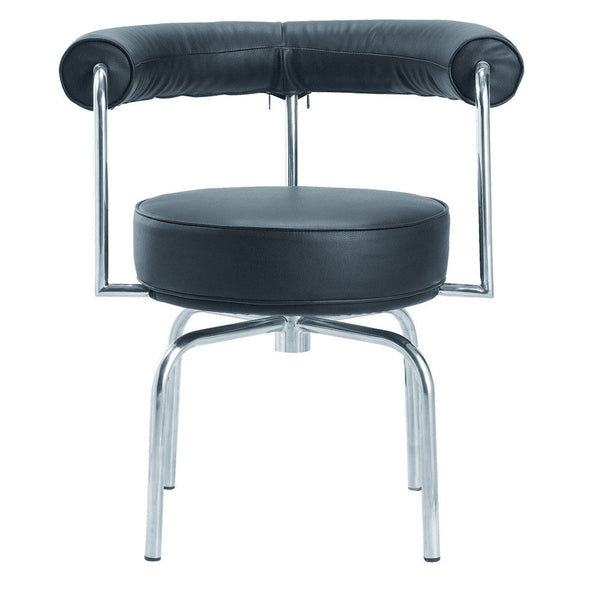 Fine Mod Imports LC7 Swivel Armchair in Black Leather | Armchairs | Modishstore-3