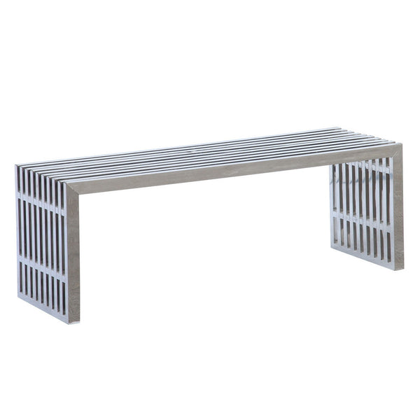 Fine Mod Imports Zeta Stainless Steel Bench Long | Stools & Benches | Modishstore
