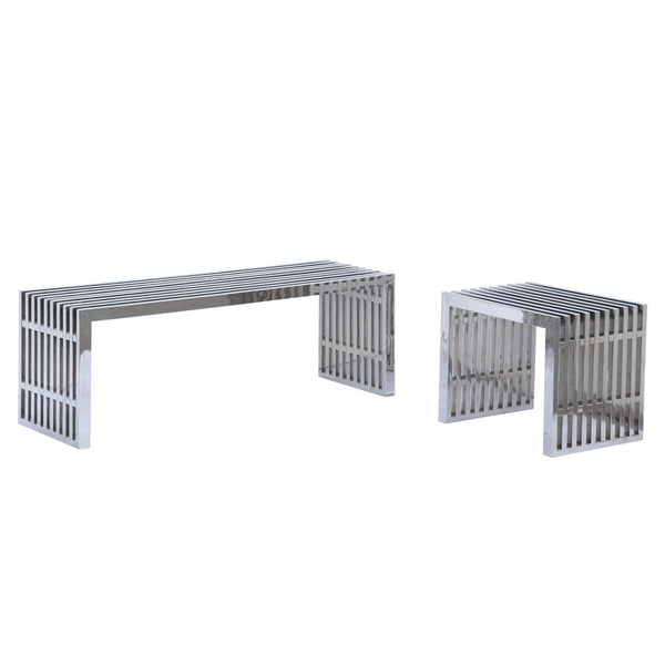 Fine Mod Imports Zeta Stainless Steel Bench Long | Stools & Benches | Modishstore-5