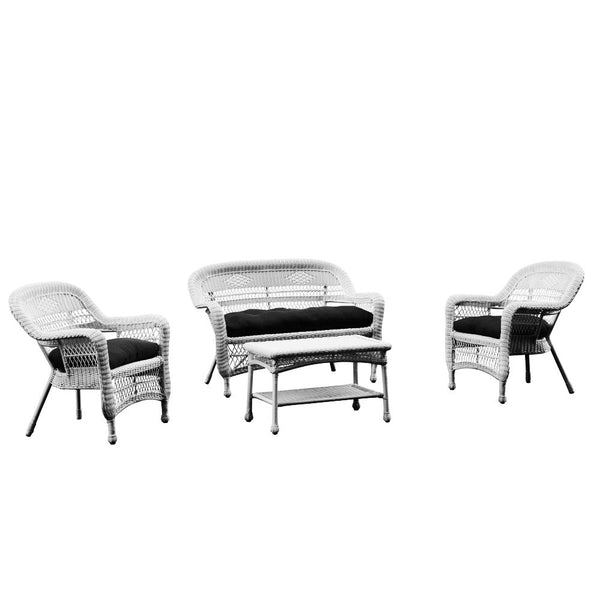 Fine Mod Imports Portside White 4pc Outdoor Set | Outdoor Sofas, Loveseats & Sectionals | Modishstore-2