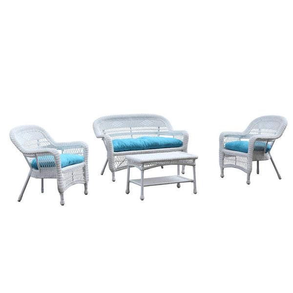 Fine Mod Imports Portside White 4pc Outdoor Set | Outdoor Sofas, Loveseats & Sectionals | Modishstore-3