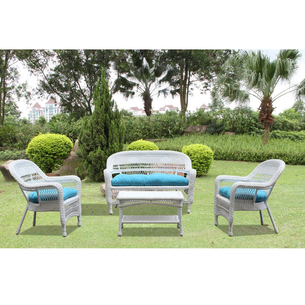 Fine Mod Imports Portside White 4pc Outdoor Set | Outdoor Sofas, Loveseats & Sectionals | Modishstore