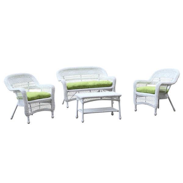 Fine Mod Imports Portside White 4pc Outdoor Set | Outdoor Sofas, Loveseats & Sectionals | Modishstore-4
