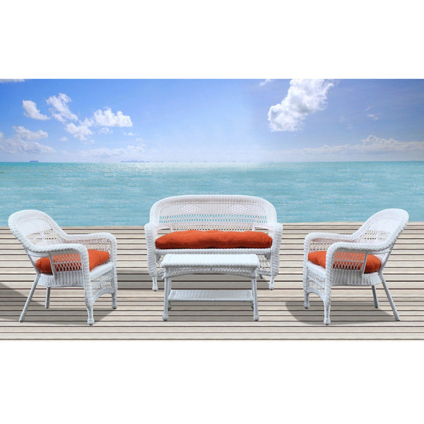 Fine Mod Imports Portside White 4pc Outdoor Set | Outdoor Sofas, Loveseats & Sectionals | Modishstore-14