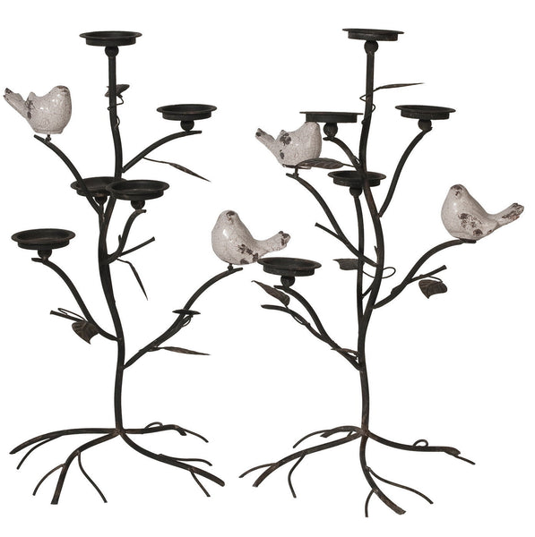 A&B Home Metal/Ceramic Candle Holders - Set Of 2