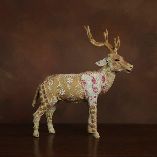 HomArt Bavarian Forest Stag Standing - Beige Sari-6