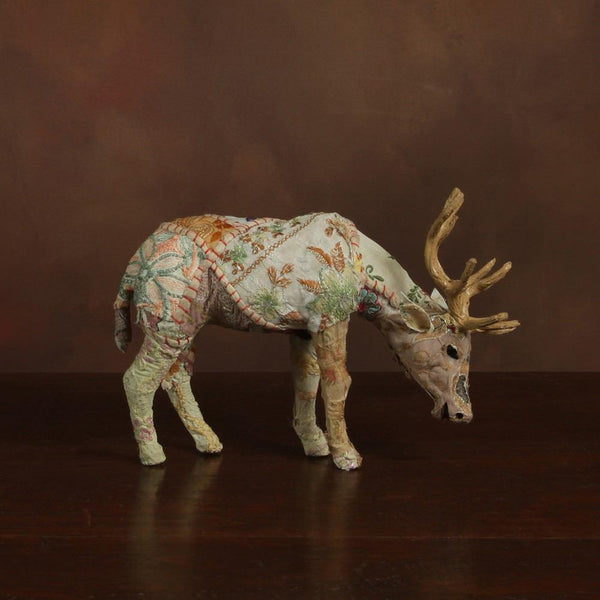 HomArt Bavarian Forest Stag Grazing - Beige Sari-5