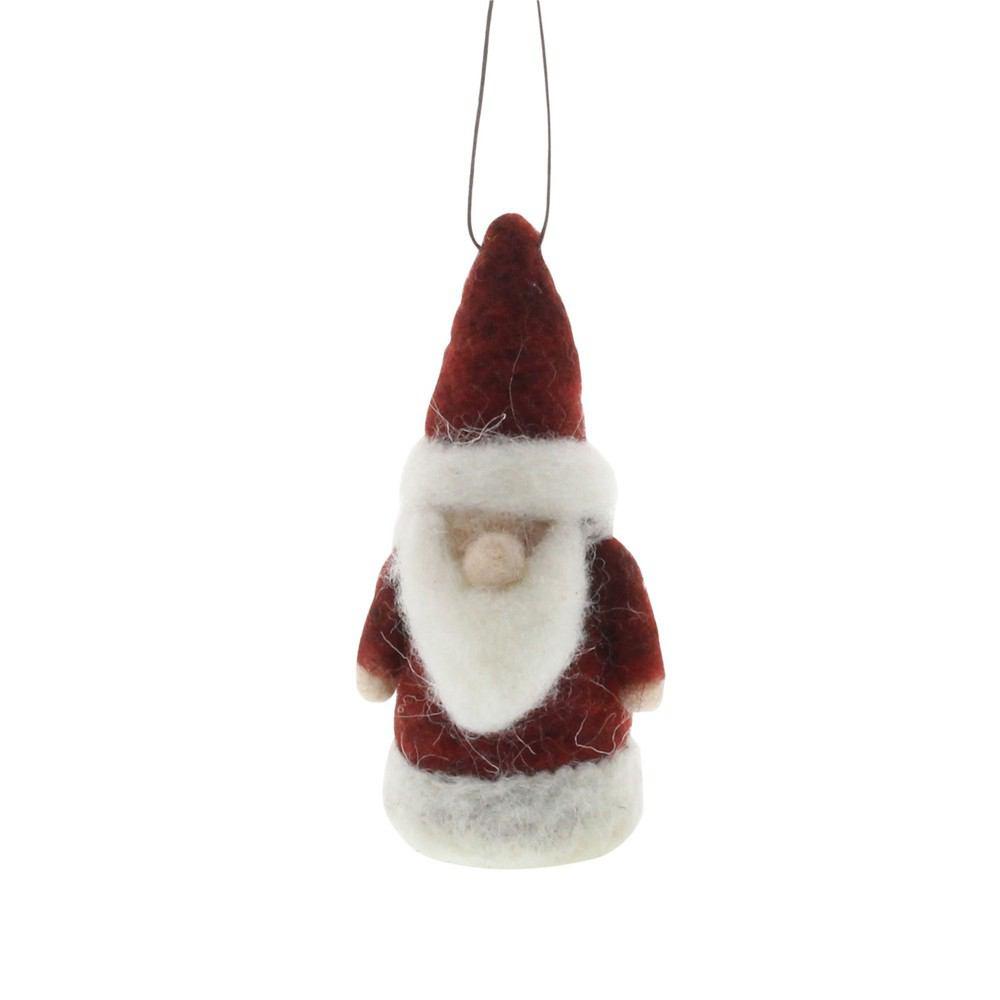 HomArt Felt Santa Gnome Ornament - Red/White - Set of 6-2