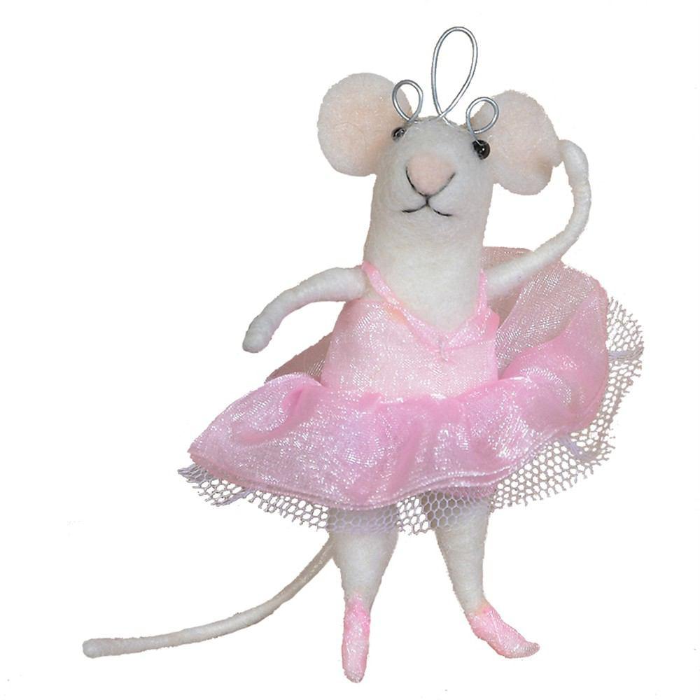 HomArt Felt Ballerina Mouse Ornament - Set of 6-2