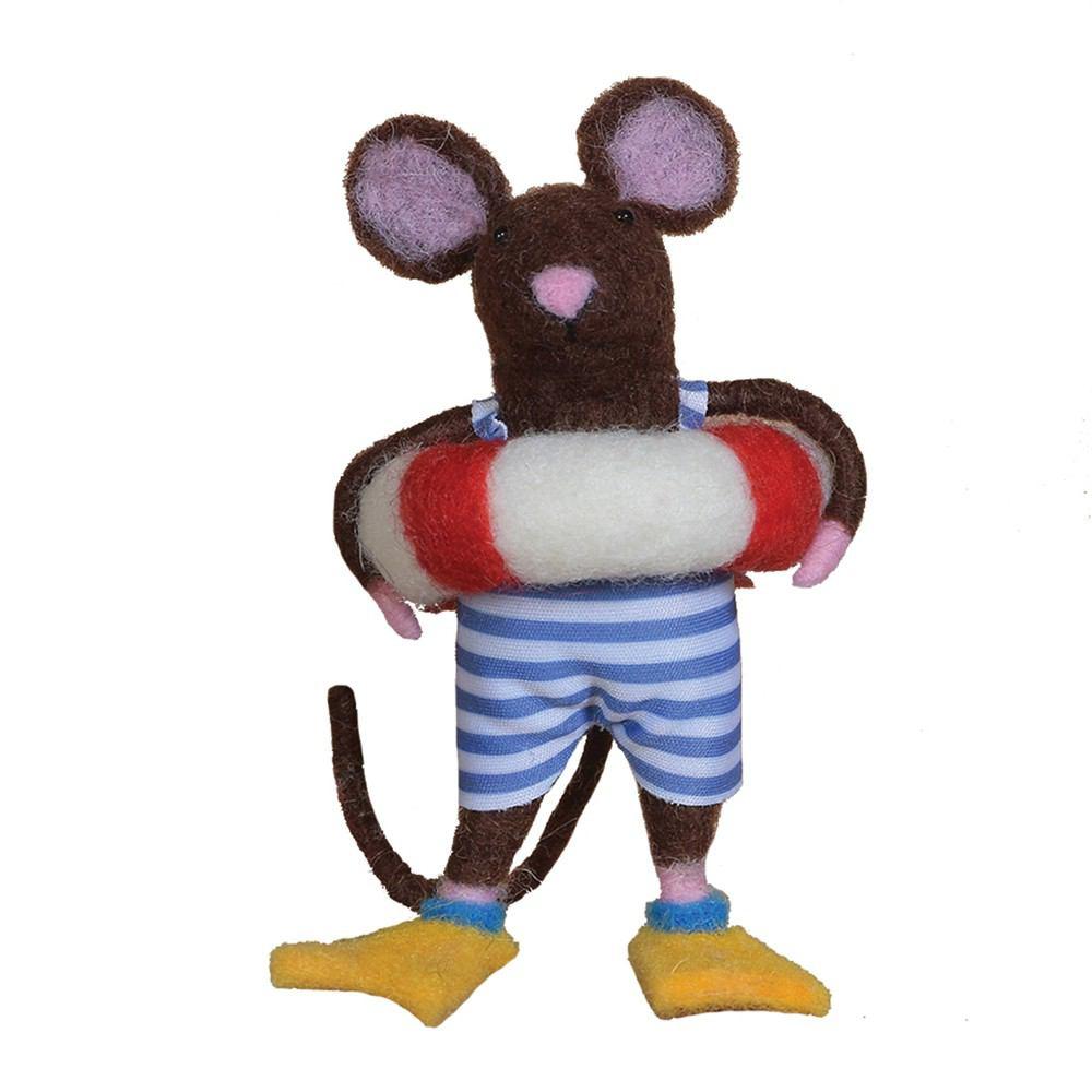 HomArt Felt Swimmer Guy Mouse Ornament - Set of 6-2