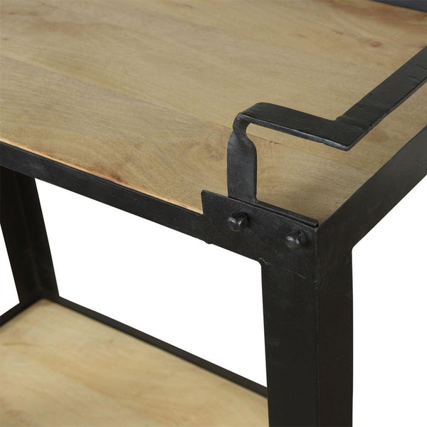 HomArt Mateo Bar Trolley - Iron and Wood - Black-5