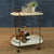 HomArt Gibson Bar Cart - Antique Brass with White Wood-3