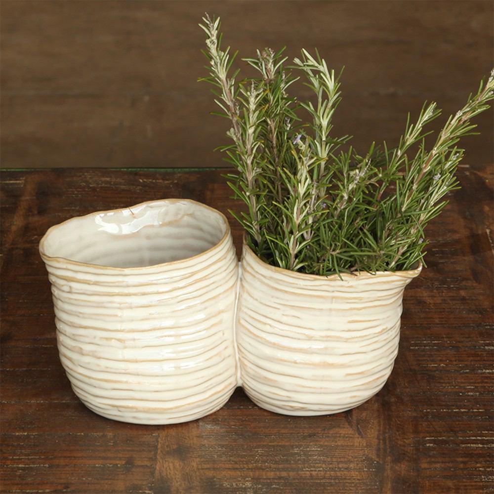 HomArt Bower Clustered Ceramic Vase - Fancy White - Set of 4-6