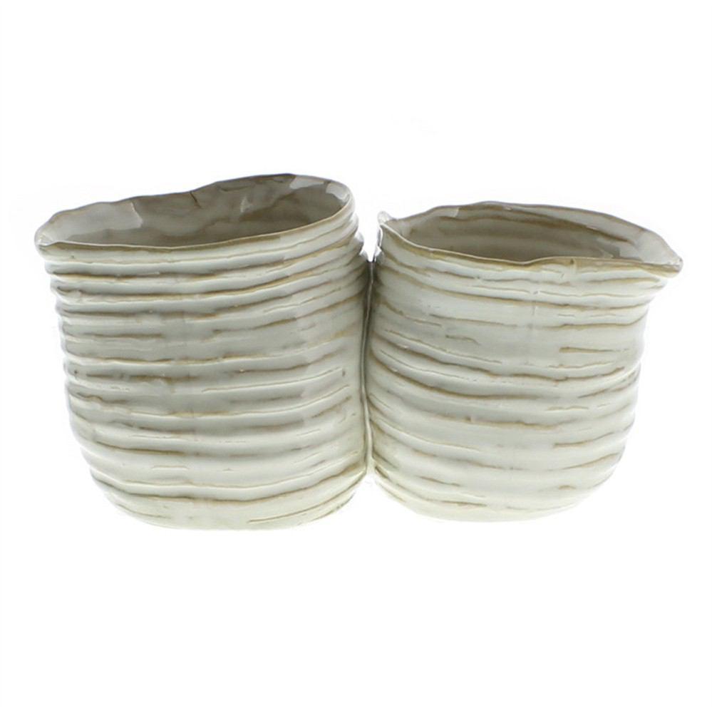 HomArt Bower Clustered Ceramic Vase - Fancy White - Double-4