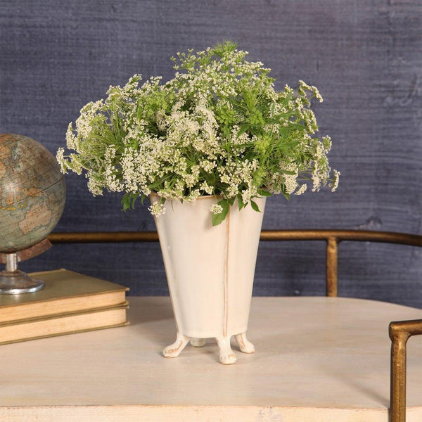 HomArt Rue Footed Ceramic Vase - Fancy White - Set of 8-7