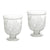 Pair Of Small Antique Leaf Etched Hurricanes - Set Of 2 by GO Home