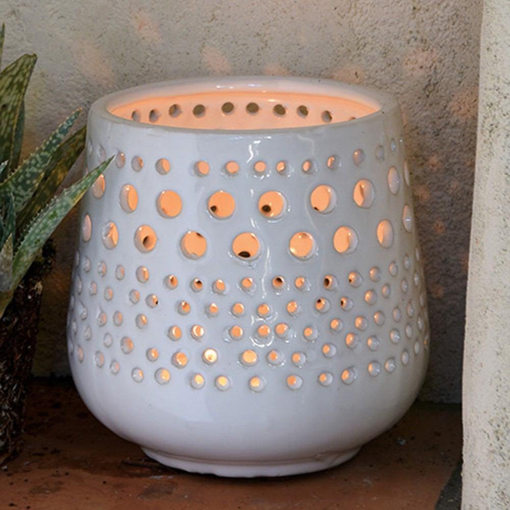 HomArt Lanai Hurricane Votive Holder - Shiny White - Set of 6 - Feature Image | Modishstore | Candle Holders