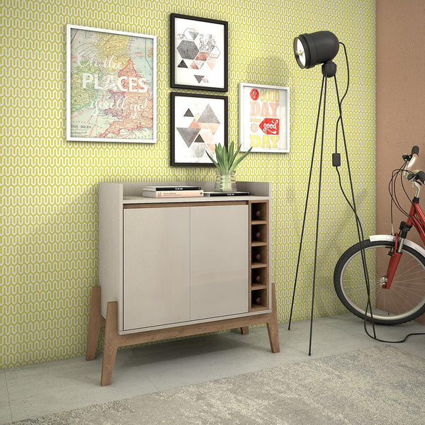 Manhattan Comfort Essence 5-Bottle Wine Buffet Stand | Sideboards | Modishstore-10