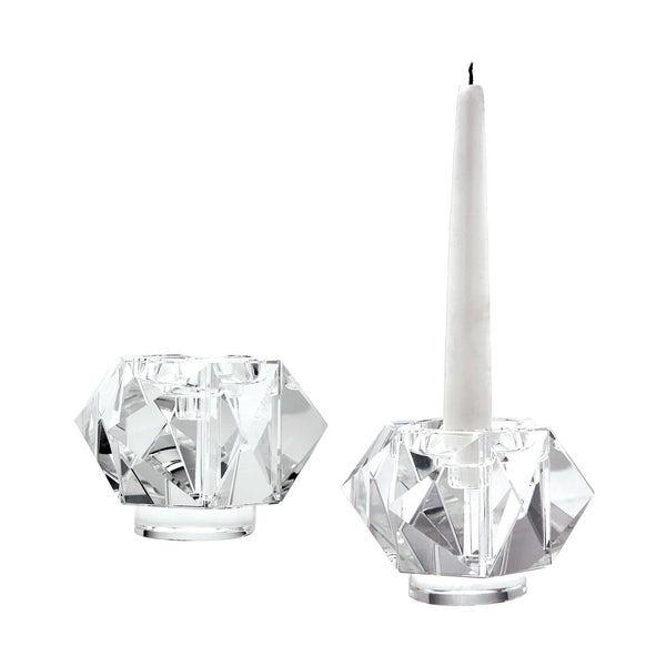 Dimond Home Faceted Star Crystal Candleholders - Set Of 2 | Modishstore | Candle Holders
