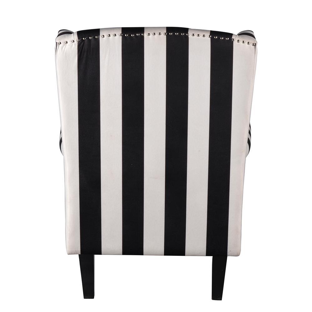 A&B Home Black and White Stripe Oversized Arm Chair-2